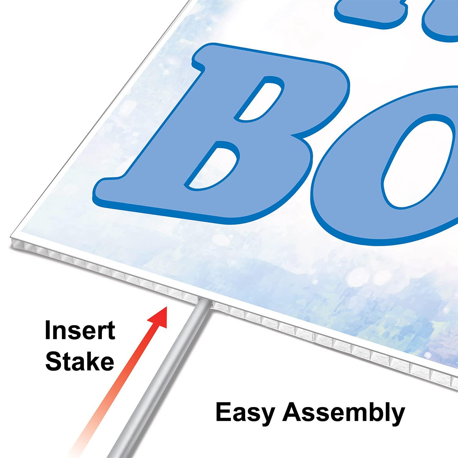 Beistle Plastic It's A Boy! Yard Sign, 11.5" x 15.5", (1/Pkg) Multicolored