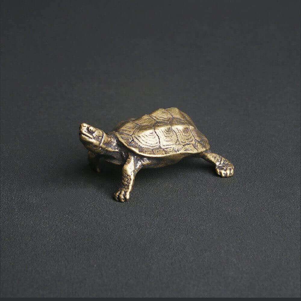 TEAMWILL 1PC Brass Vintage Turtle Figurine Statue Home Ornaments Animal Figurines Gift US