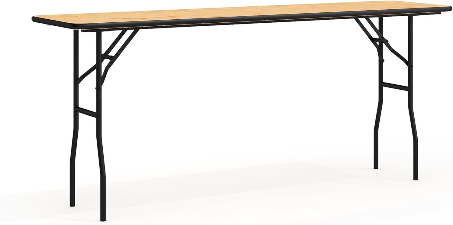 Gael 6-Foot Black and Natural Wood Folding Training Table