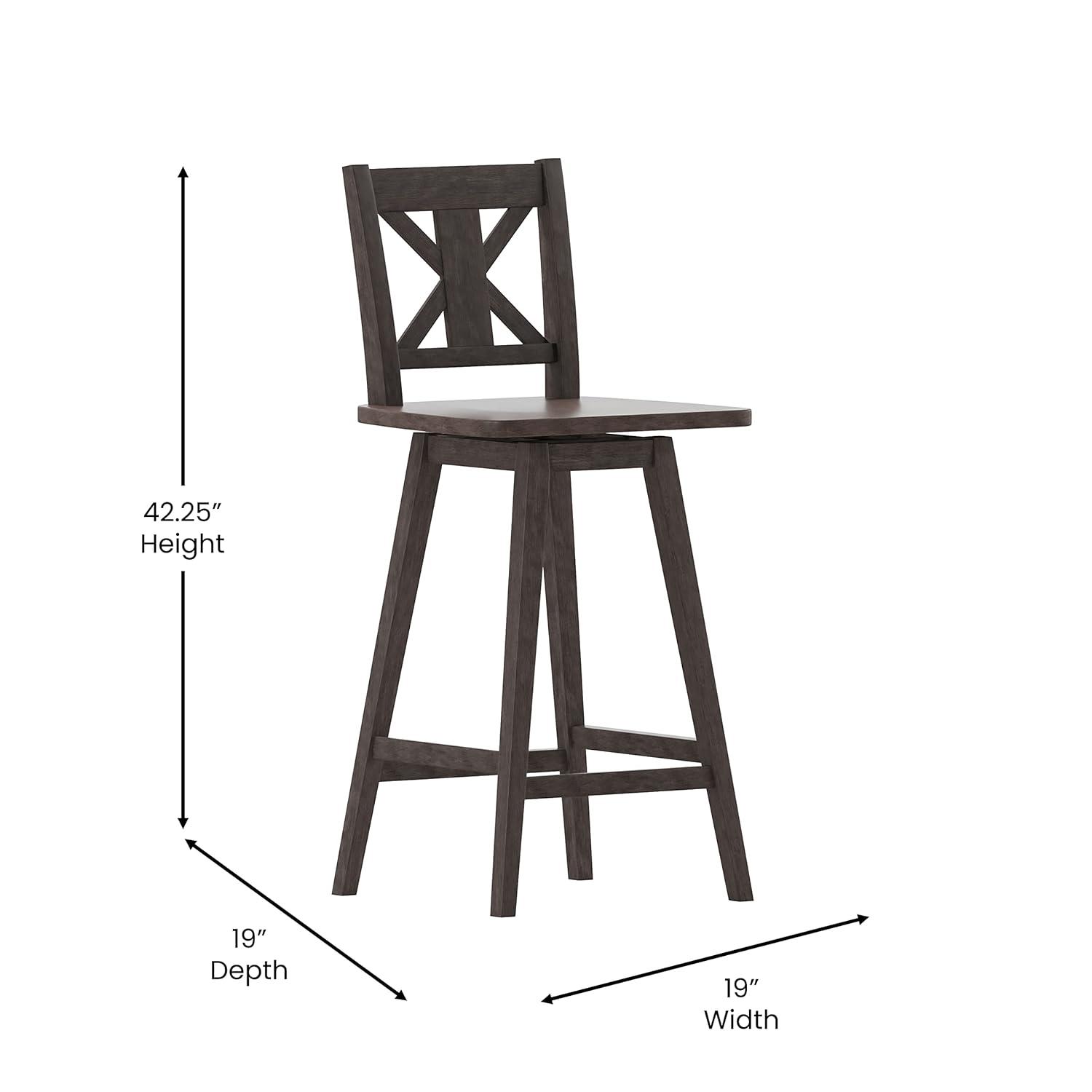 Taylor & Logan Bakersville Modern Farmhouse Wooden Swivel Bar and Counter Stool