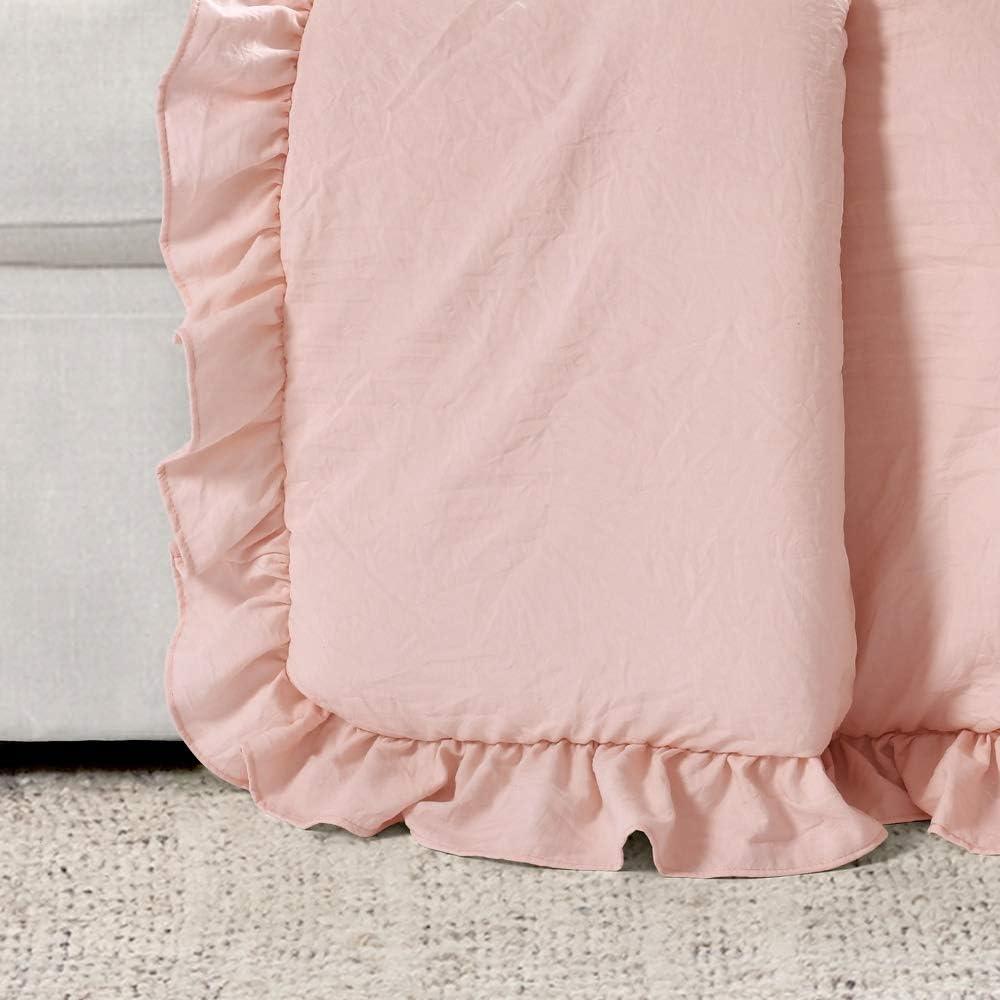 Blush Pink Ruffled Edge Polyester Throw Blanket