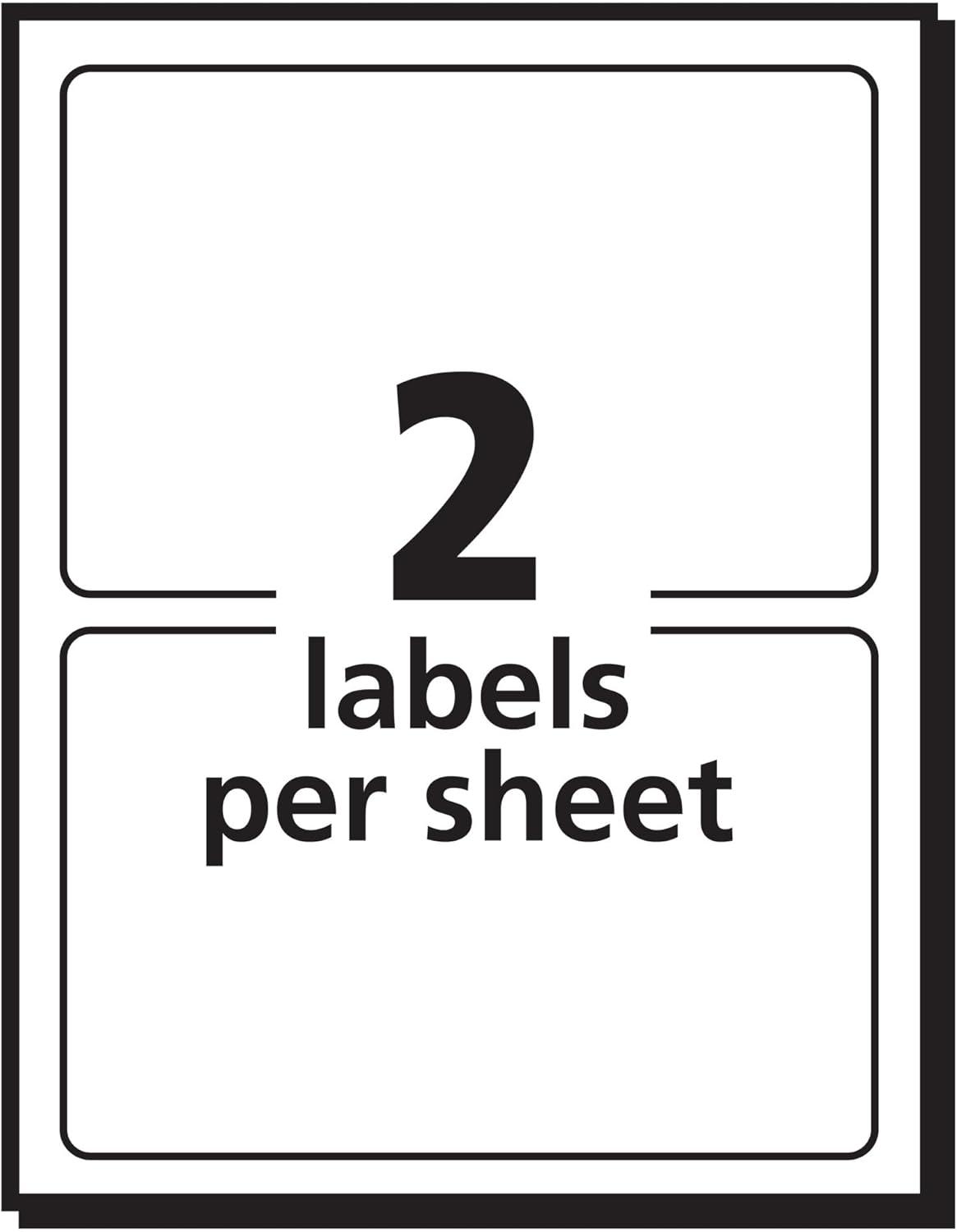 Avery Removable Multi-Use Labels, Inkjet/Laser Printers, 3 x 4, White, 2/Sheet, 40 Sheets/Pack, (5453)