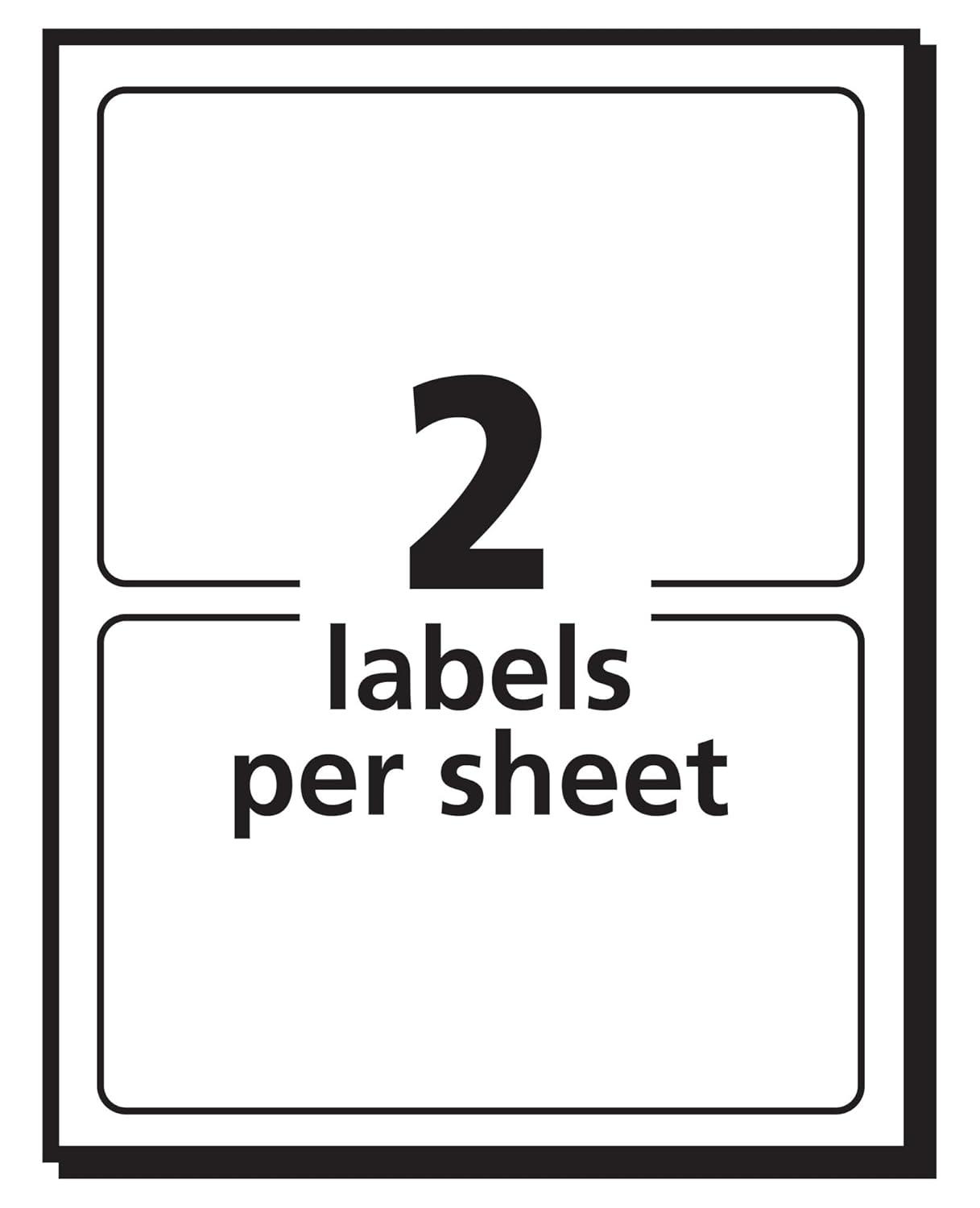Avery Removable Multi-Use Labels, Inkjet/Laser Printers, 3 x 4, White, 2/Sheet, 40 Sheets/Pack, (5453)