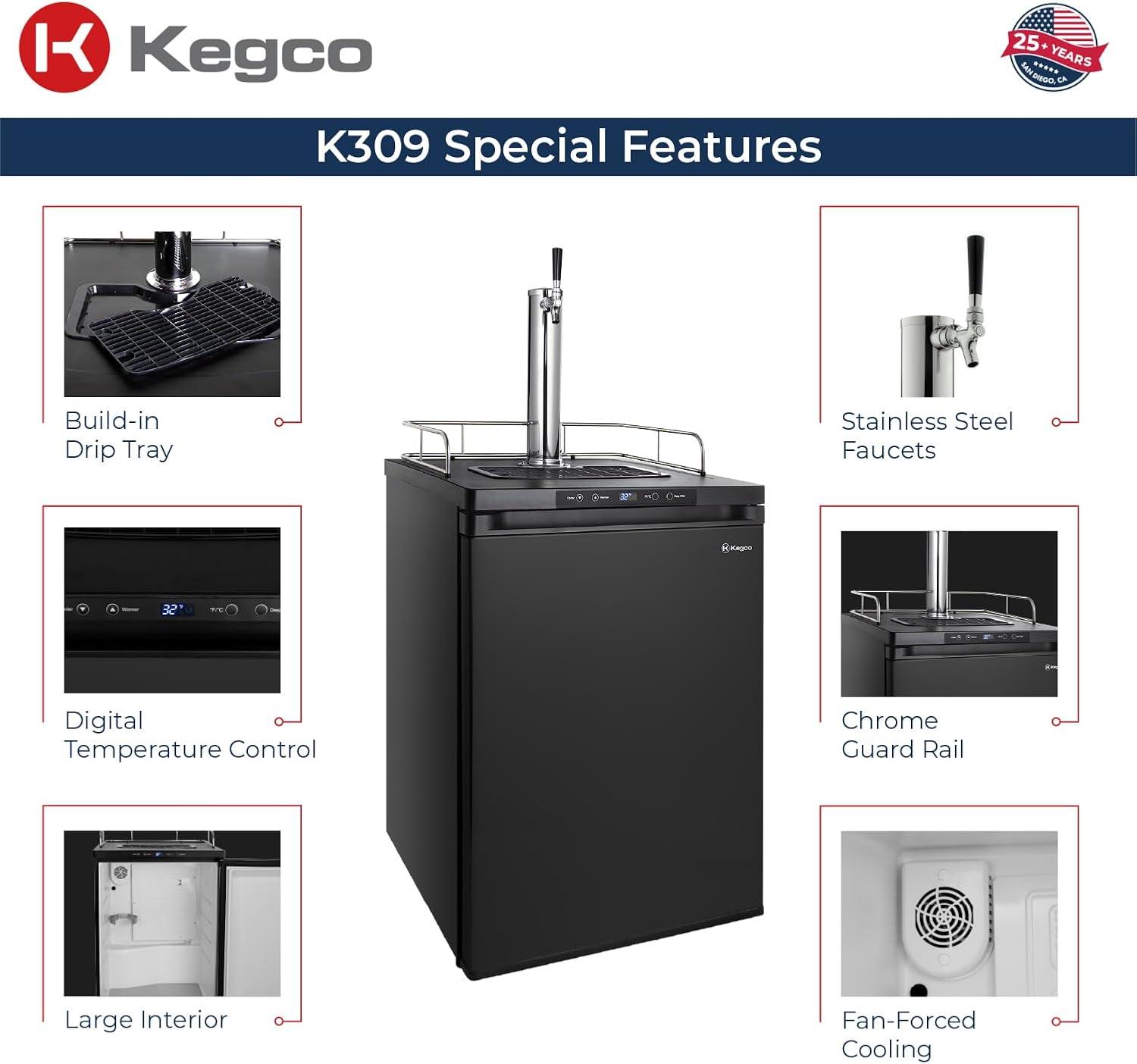Kegco Kegco Single Tap Freestanding Kegerator with Adjustable Temperature