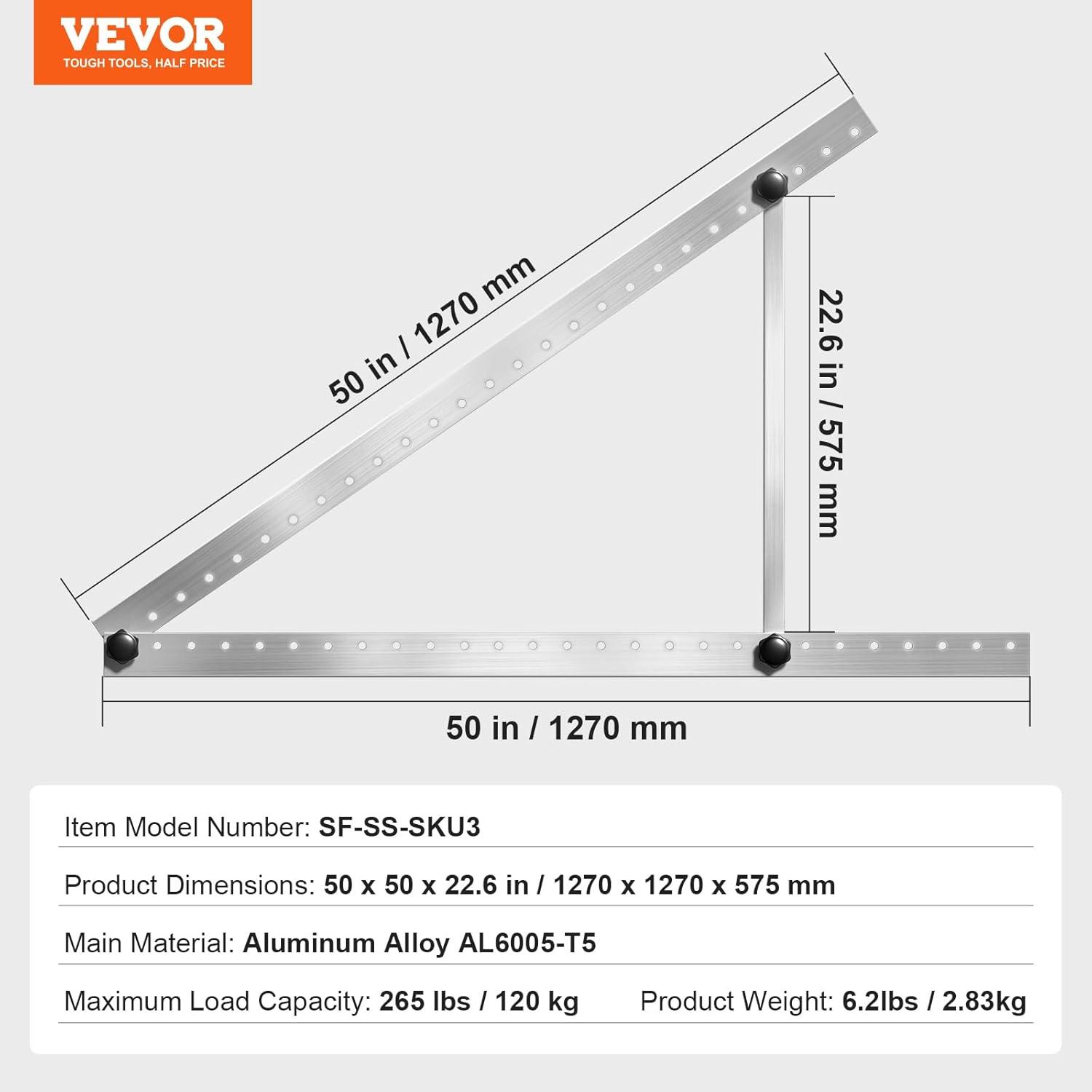 50-Inch Adjustable Aluminum Solar Panel Mounting Brackets