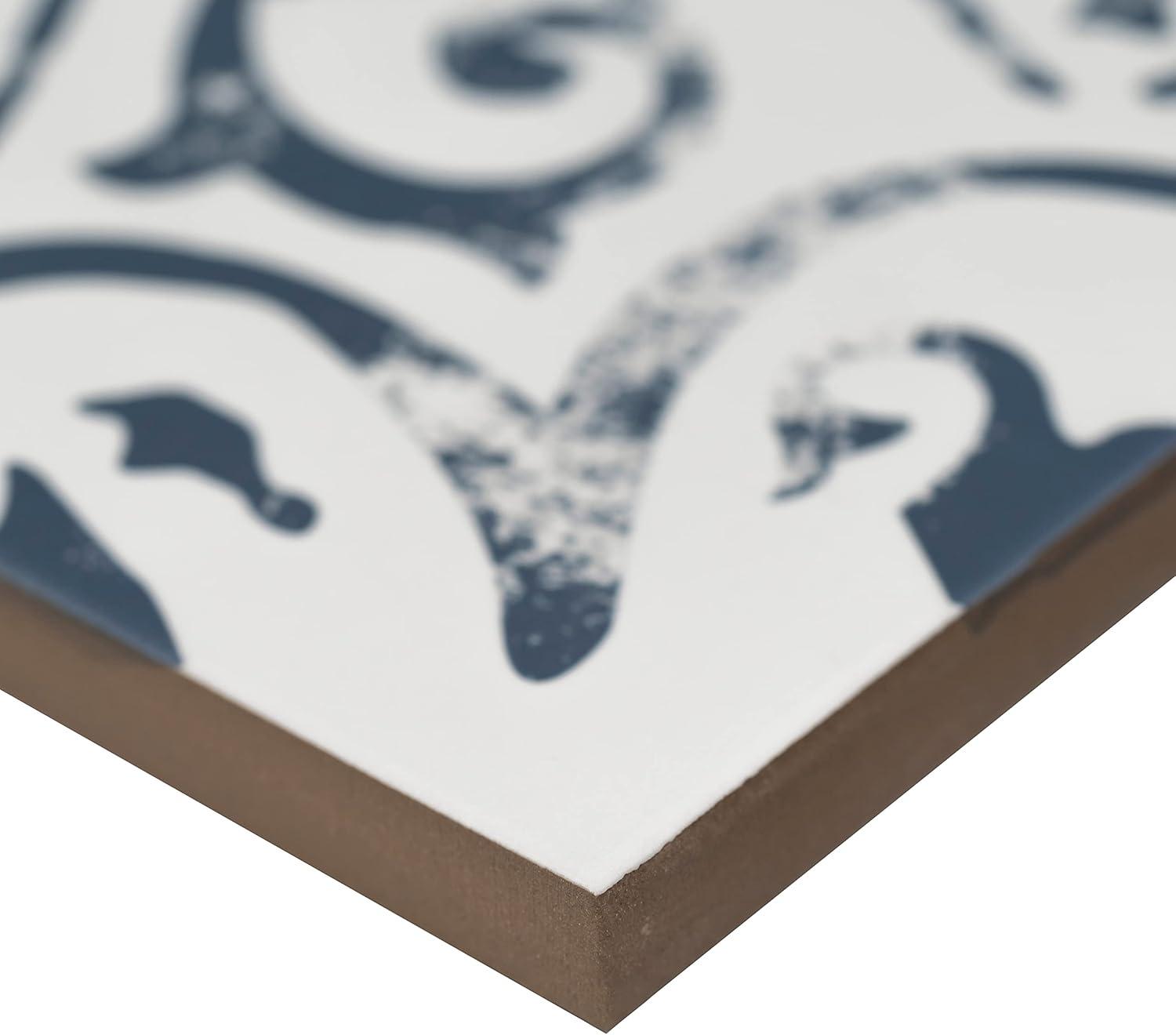 Ackland Amara 8" x 8" Encaustic Look Matte Porcelain Floor & Wall Tile