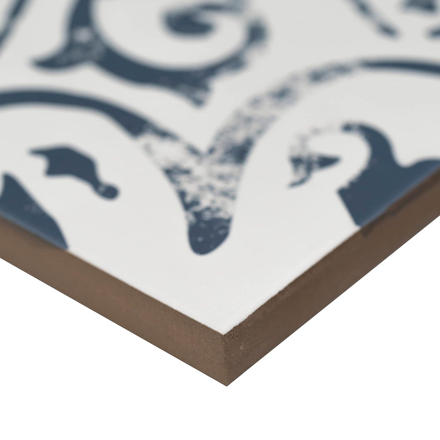 Ackland Amara 8" x 8" Encaustic Look Matte Porcelain Floor & Wall Tile