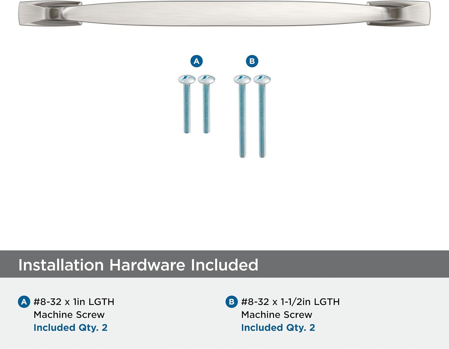 Amerock Highland Ridge 8-13/16 inch (224mm) Center-to-Center Satin Nickel Cabinet Pull