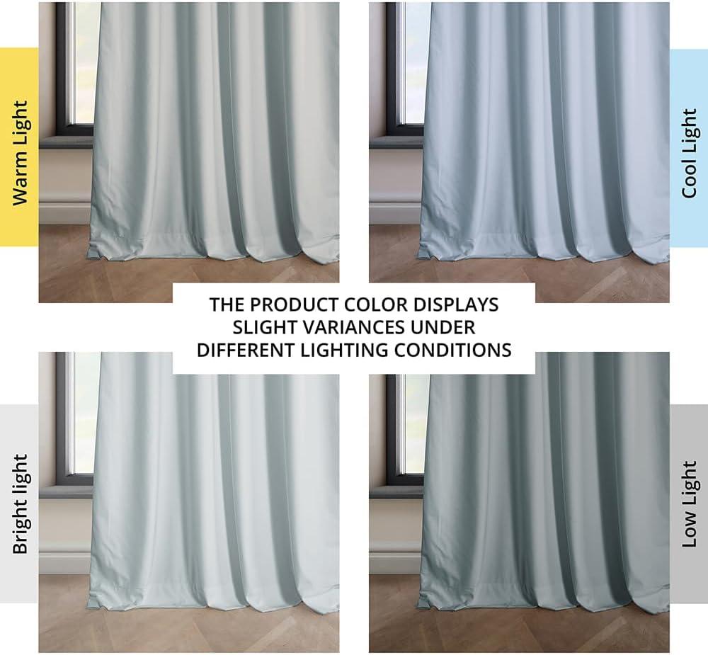 Half Price Drapes Aquarius Blue Heritage Plush Velvet Room Darkening Curtains (1 Panel), 50W X 108L