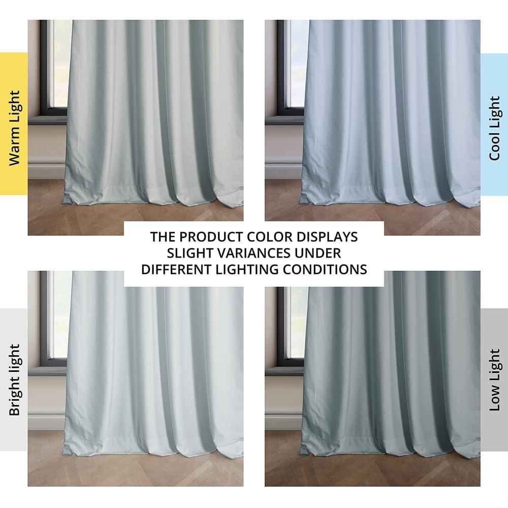 Half Price Drapes Aquarius Blue Heritage Plush Velvet Room Darkening Curtains (1 Panel), 50W X 108L