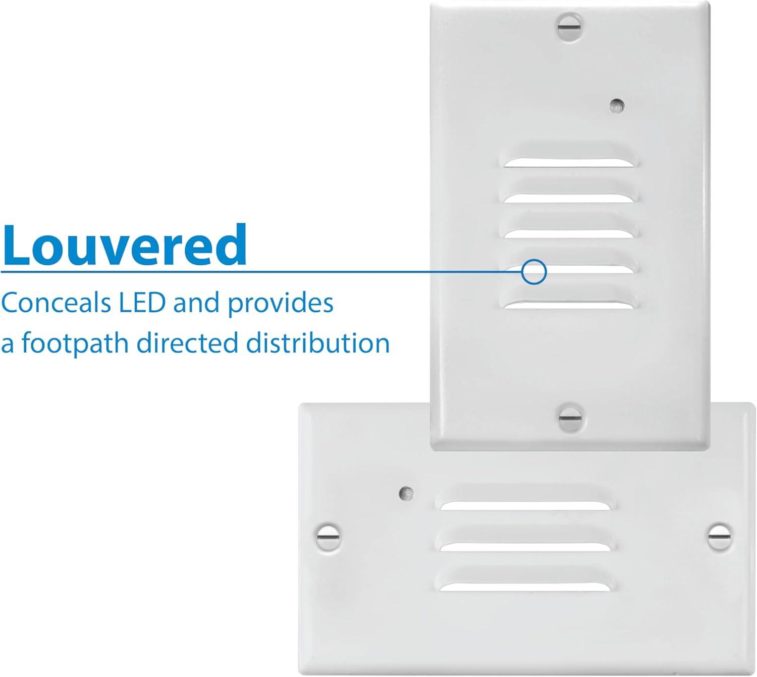 STP2 Series White LED Hardwire Stair Light Louvered with Dusk to Dawn Sensor