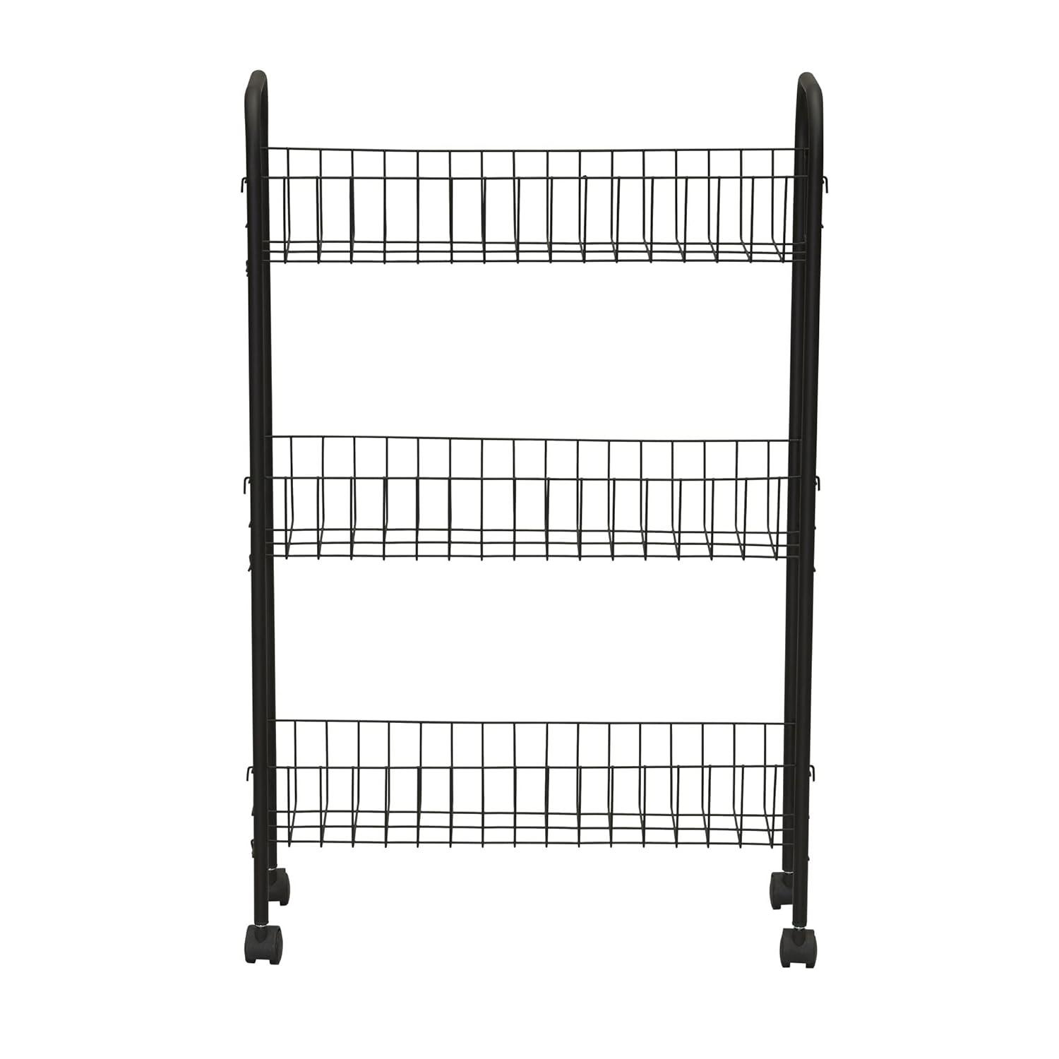 Household Essentials Metal Free Standing Laundry Cart with Wheels