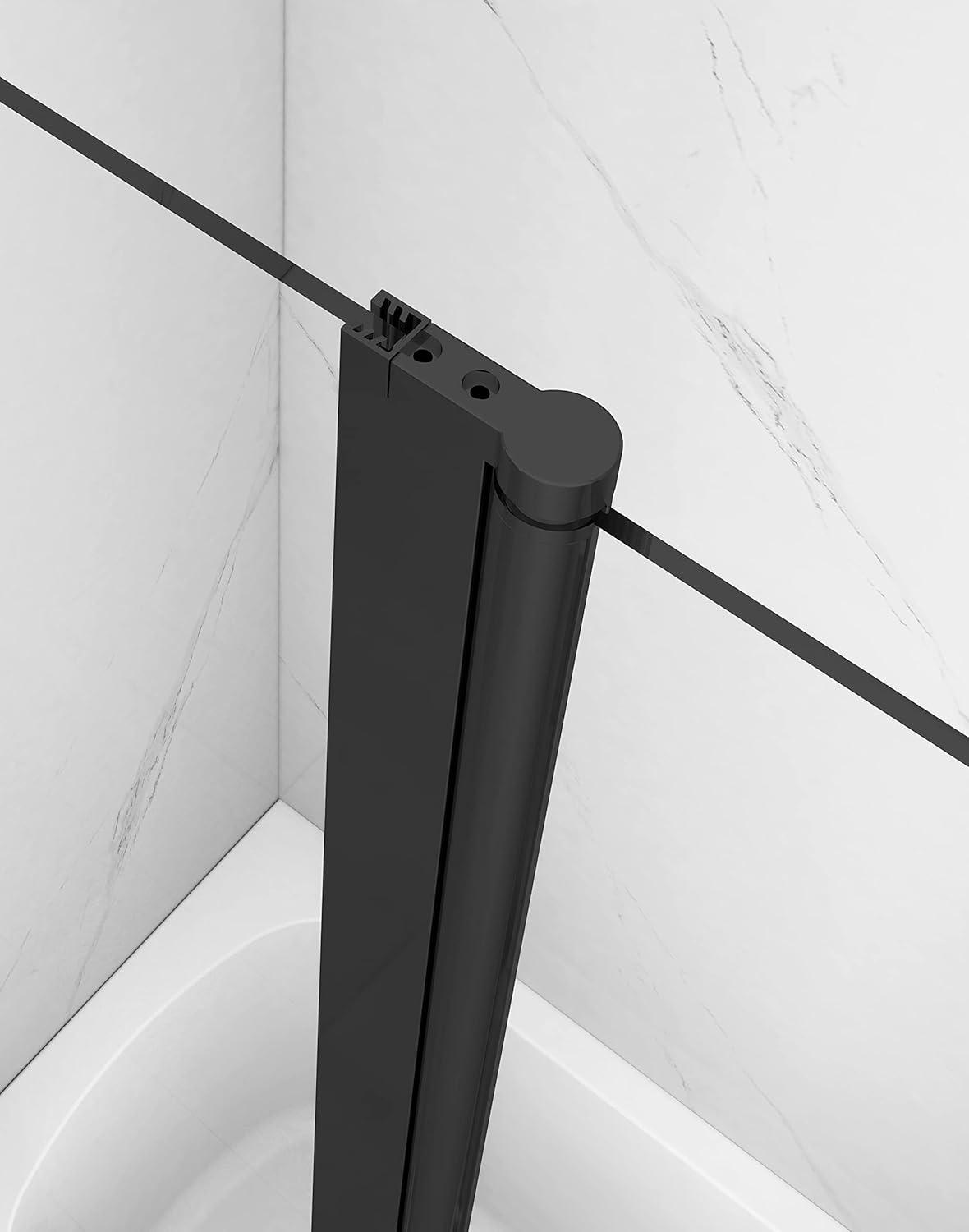 43-3/8" W x 58" H Frameless Pivot Tub Door with 1/4" Clear Tempered Glass