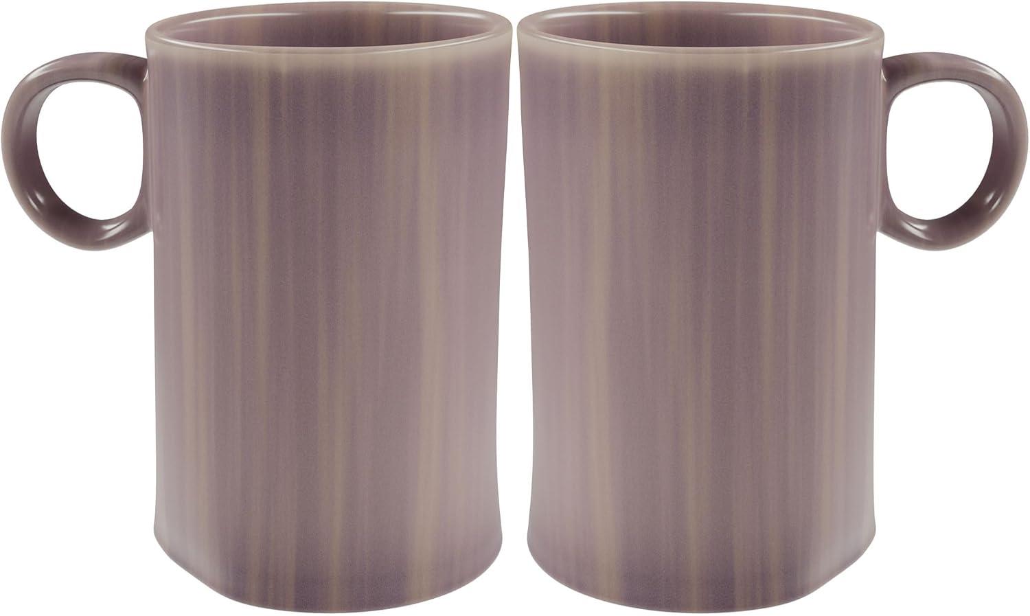 American Atelier Stoneware Loop Handle Mugs, Set of 2, Cup For Coffee, Tea, Latte, And Hot Chocolate, Dishwasher And Microwave Safe, Honey