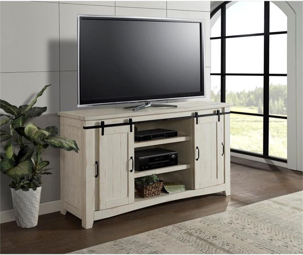 Martin Svensson Home Hampton Solid Wood TV Stand White Stain with Grey Stain Top