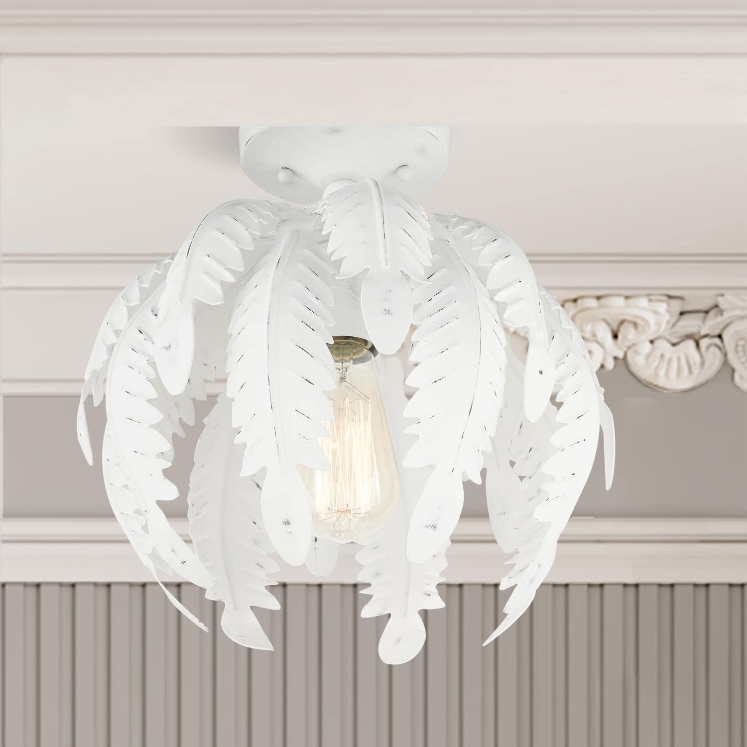 Livex Lighting Acanthus 1 - Light Semi-Flush Mount in  Antique White