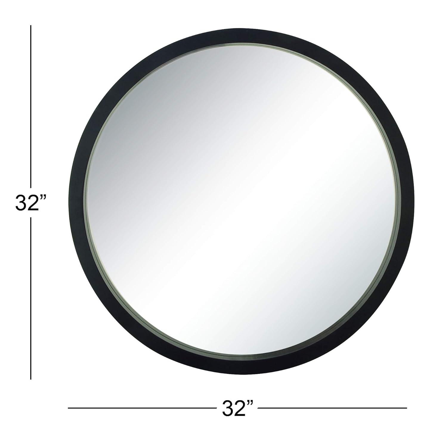 32" Contemporary Wood Wall Mirror Black - Olivia & May: MDF Frame, No Assembly, Wall Mount