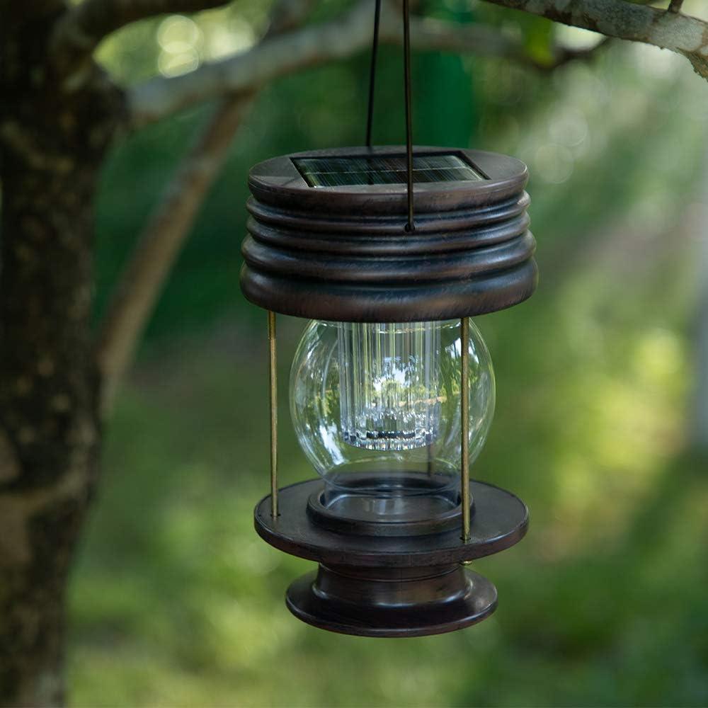 Vintage Bronze LED Solar Pathway Lanterns, 2-Pack