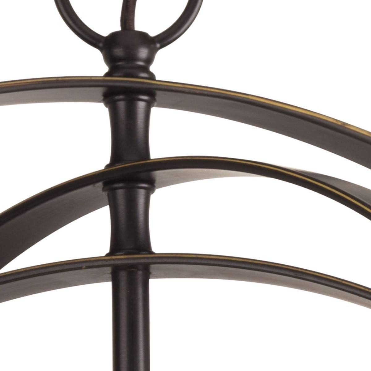 Progress Lighting Equinox 6-Light Chandelier Pendant, Steel, Antique Bronze, Armillary Sphere Design