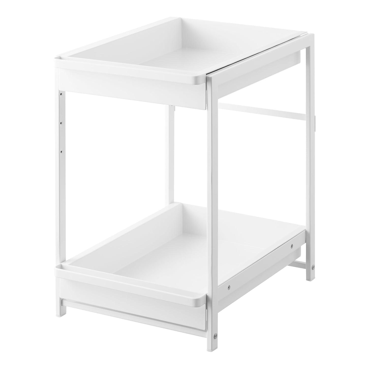 Yamazaki Home Yamazaki Home Tower Under-Sink Rack With Pull-Out Shelf, Versatile Kitchen Cabinet Storage Drawers, 2 Tiers, Sturdy Organization System - Steel