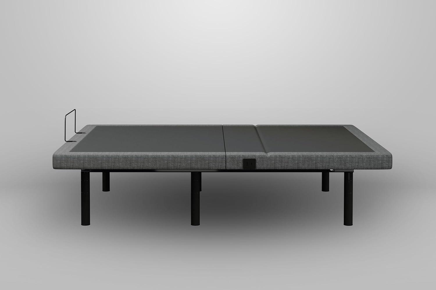 Gray Adjustable Queen Metal Frame Bed with Wireless Remote