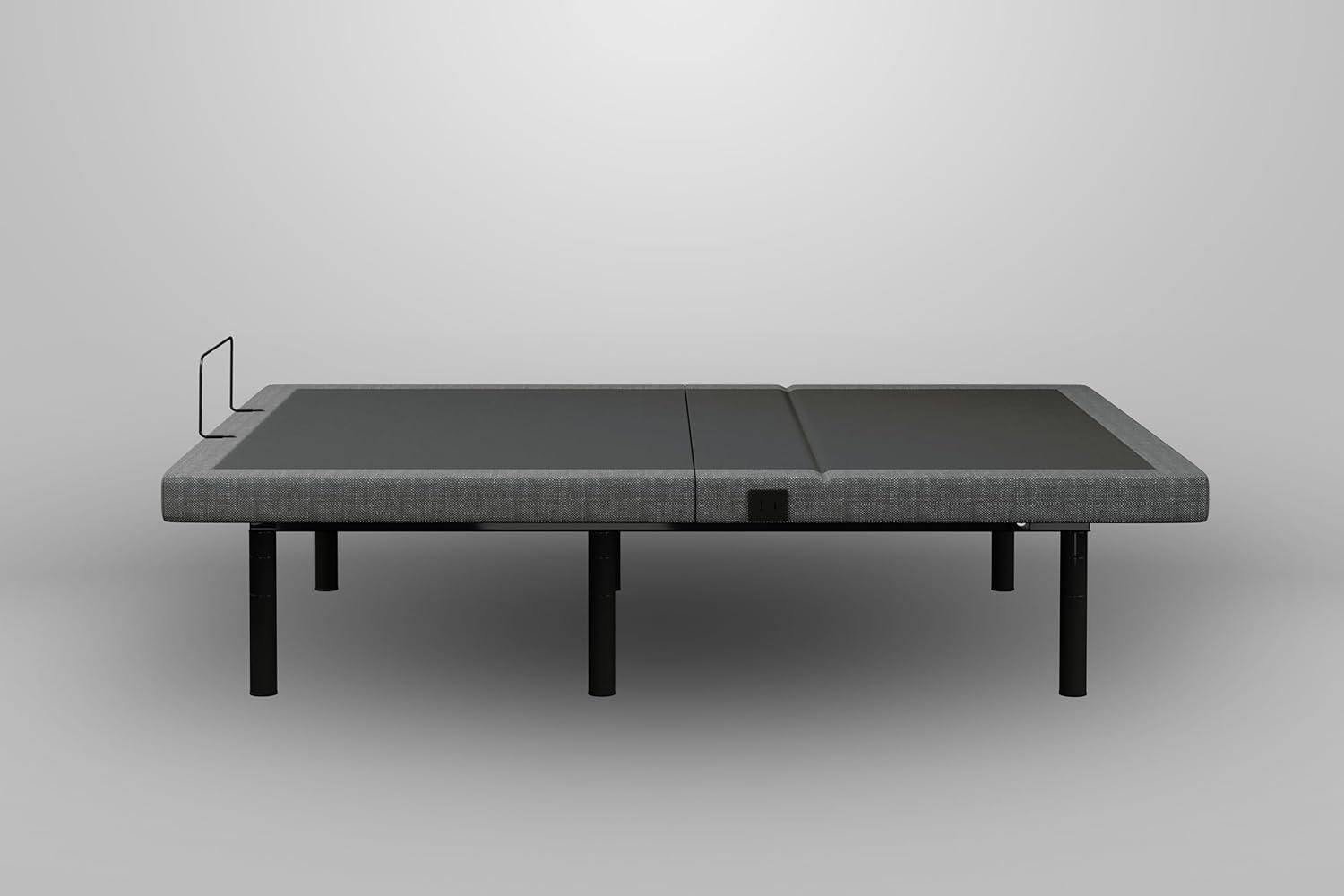 Gray Adjustable Queen Metal Frame Bed with Wireless Remote