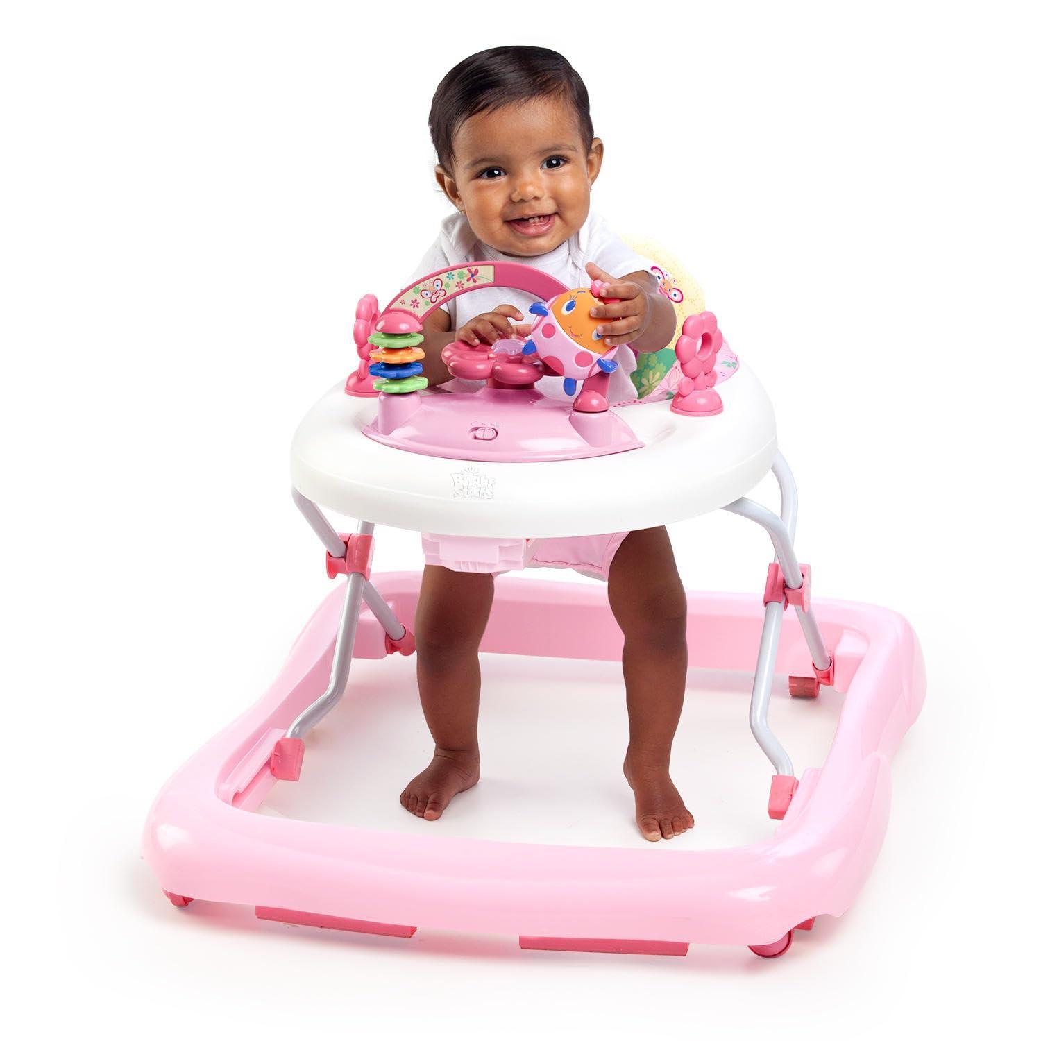 Bright Starts Adjustable Baby Walker with Activity Station, JuneBerry