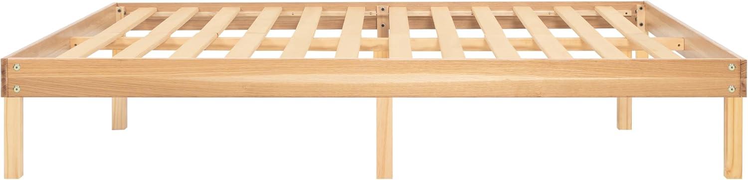 14 Inch King Solid Wood Platform Bed Frame, No Squeak Bed Frame with Wooden Slats, No Box Spring Needed, 9.2” Under Bed Storage – Natural