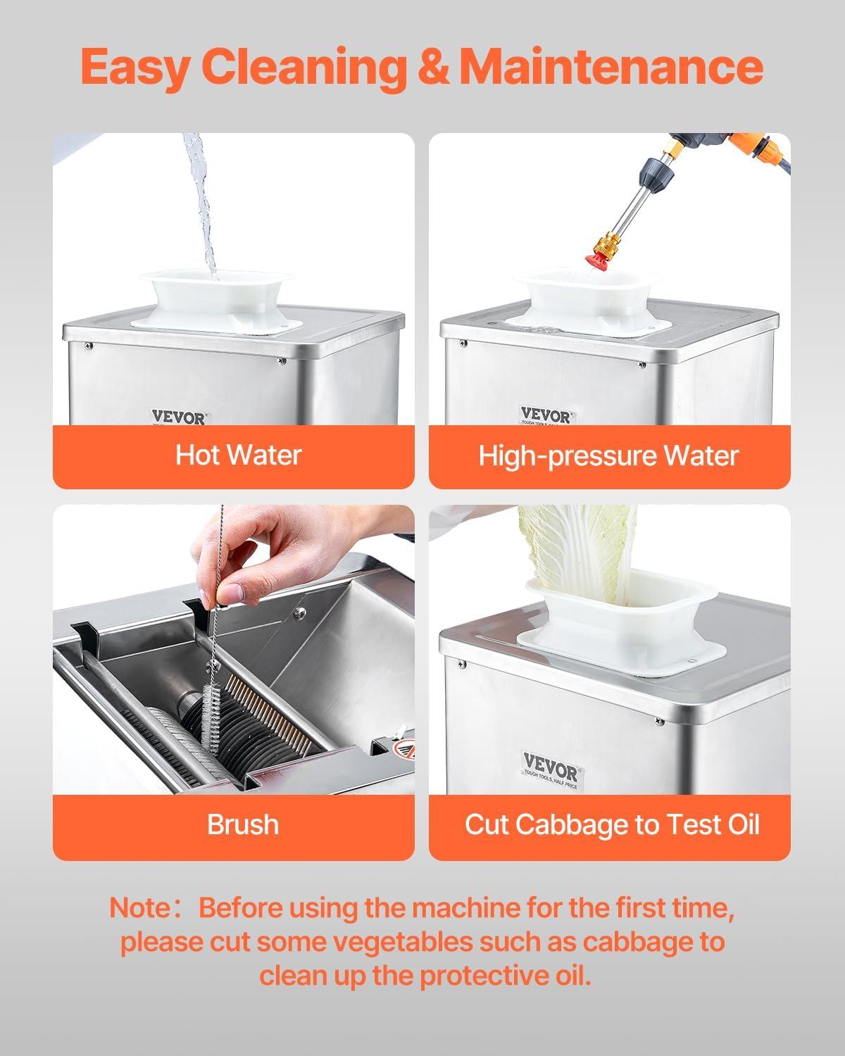 VEVOR Meat Cutter Machine, 550W Meat Slicer, 350 lb/h Commercial Meat Cutting Machine, Stainless Steel, 2.5-10 mm Thickness, Electric Food Cutting Slicer for Home Kitchen, Restaurant, Supermarket