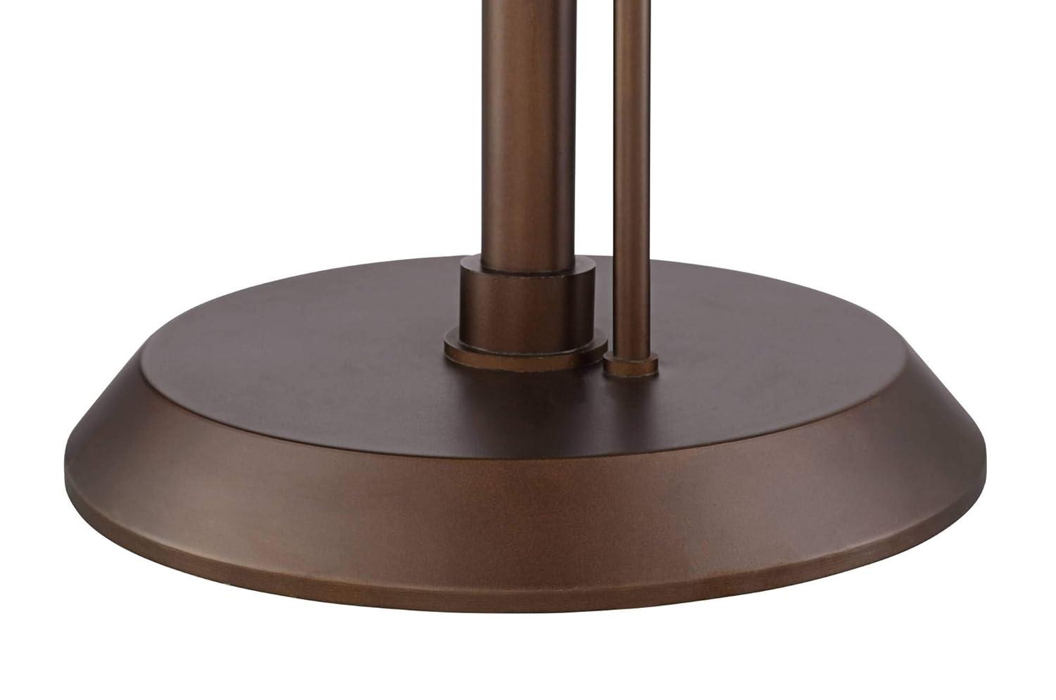 Possini Euro Design Traverse Modern Floor Lamp with LED Gooseneck Reading Light 64" Tall Oil Rubbed Bronze Oatmeal Drum Shade for Living Room Bedroom