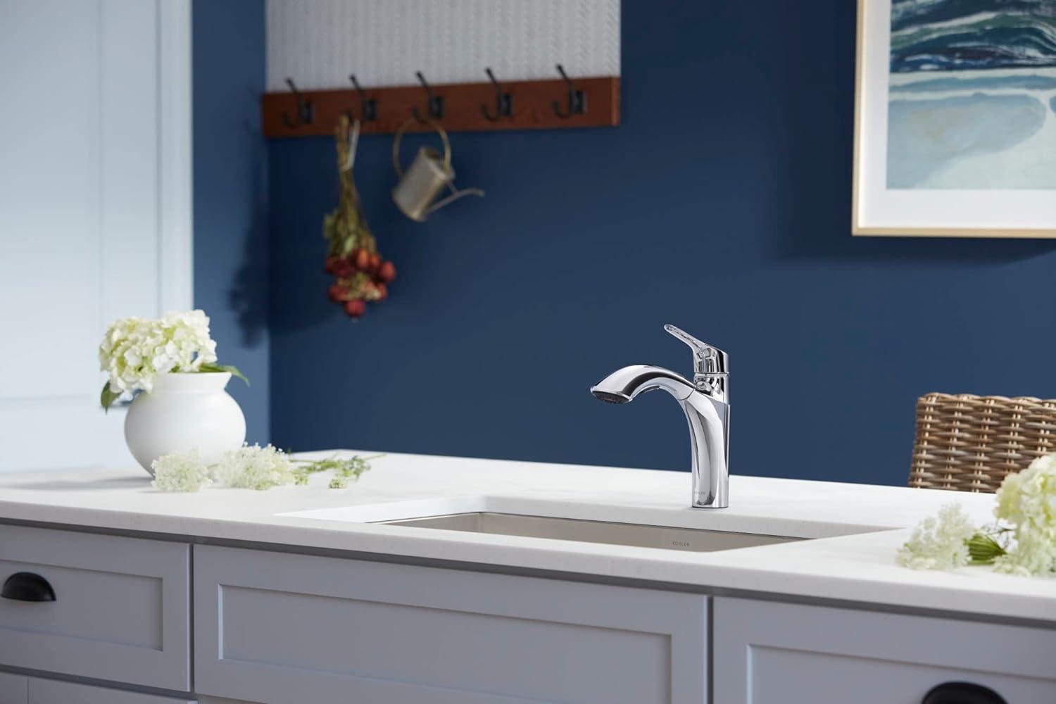 Rival Single-Handle Pull-Out Kitchen Sink Faucet With Two-Function Sprayhead