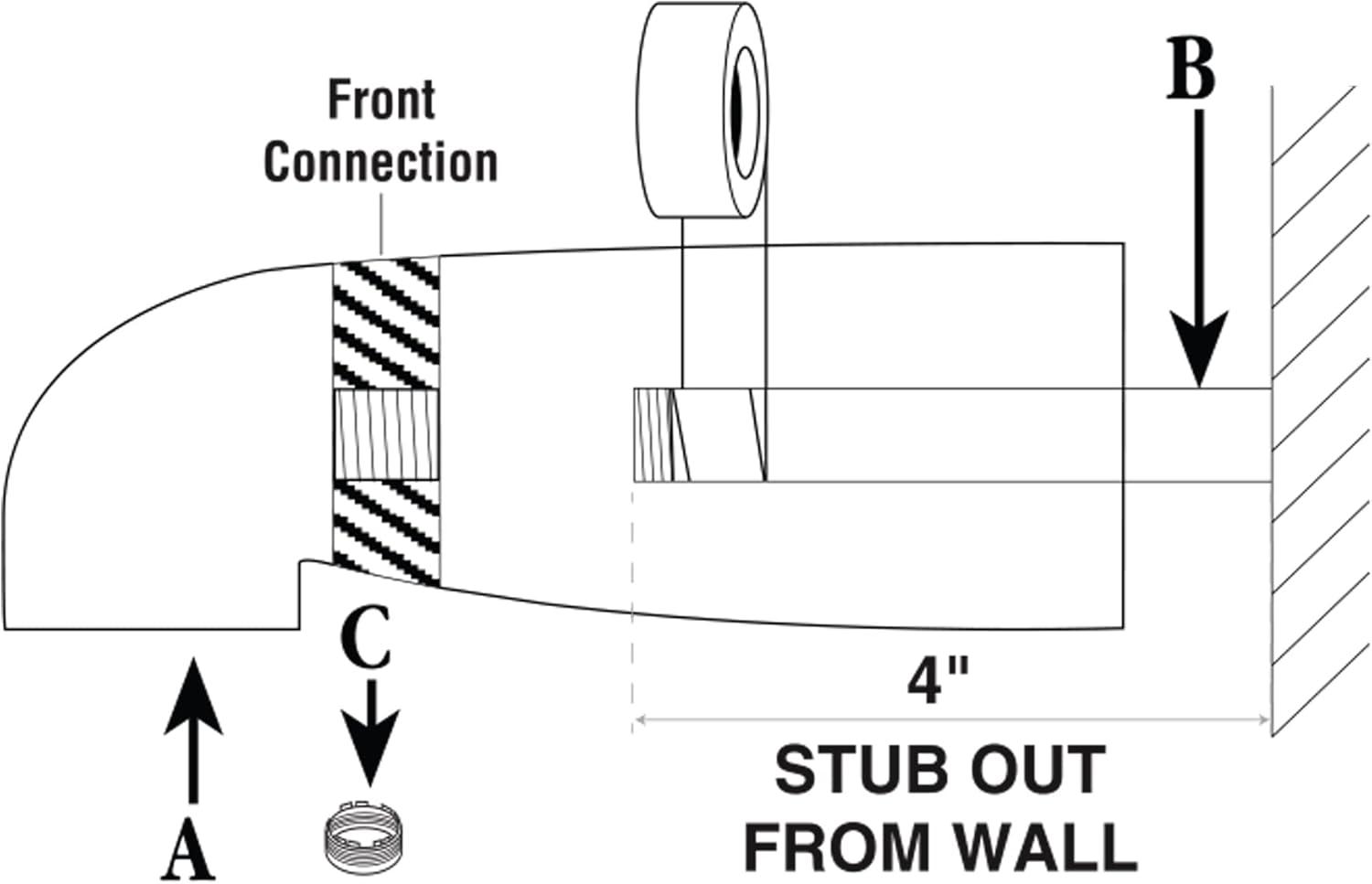 Chrome Universal Fit Tub Spout with Diverter