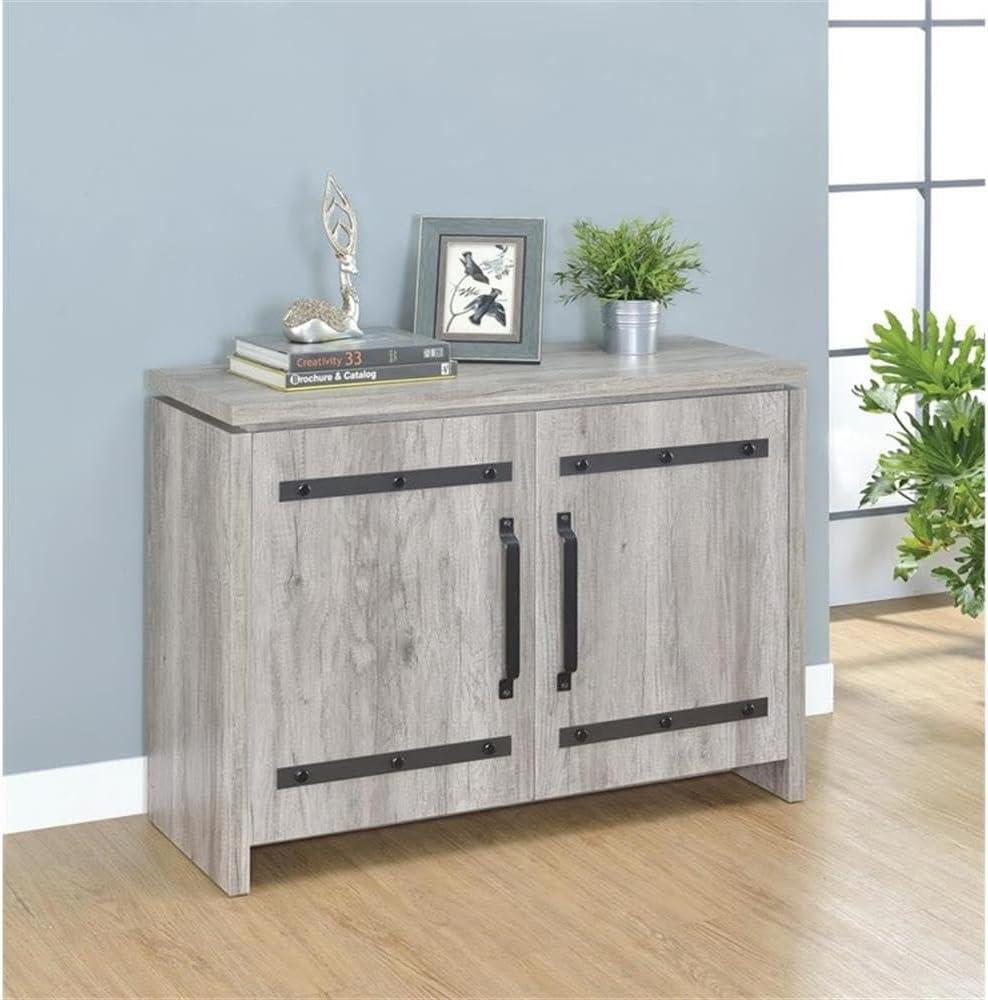 Spacious Wooden Accent Cabinet, Gray - Saltoro Sherpi