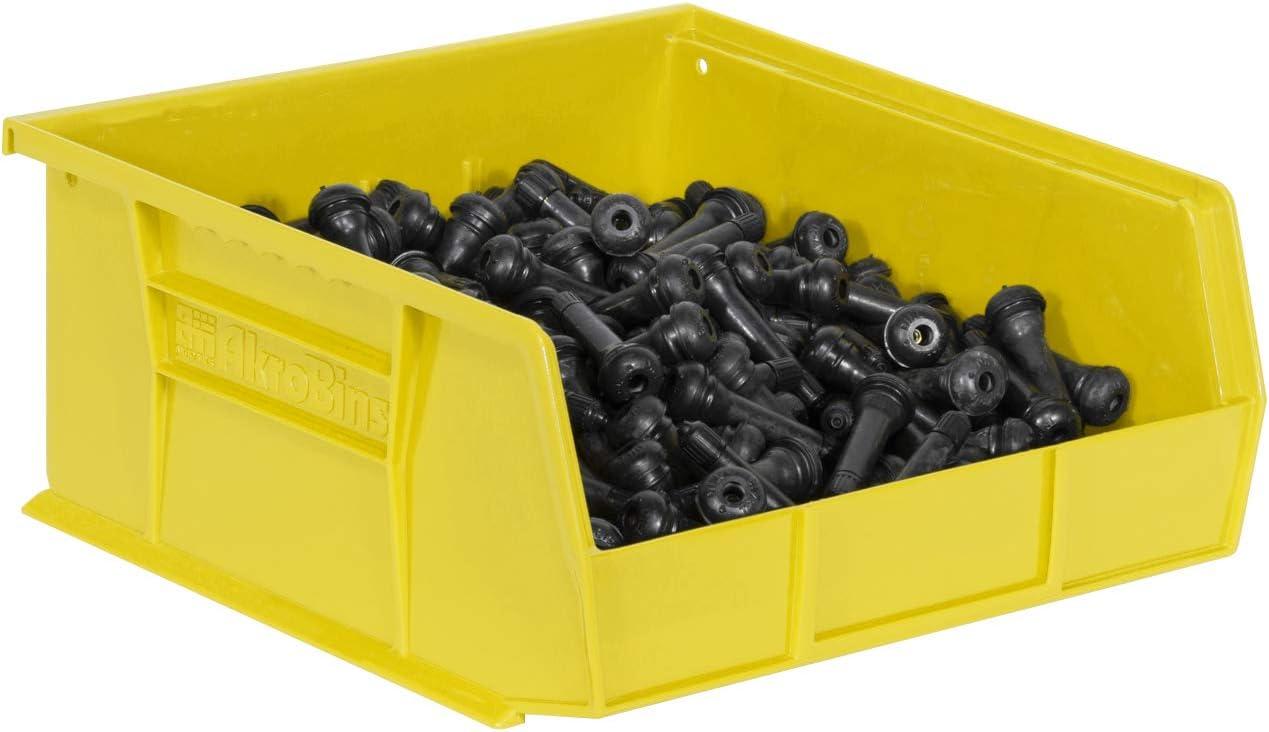 Akro-Mils  Plastic Stacking Bin - 11 x 10.88 x 5 in., Yellow