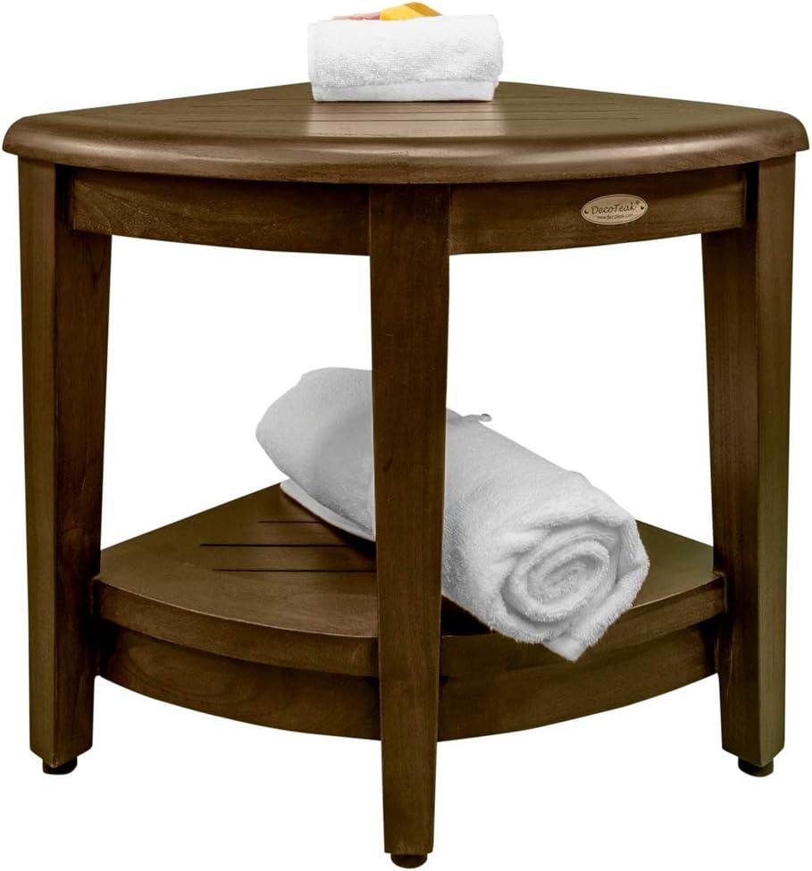 LiftAide 18'' W Teak Corner Shower Bench