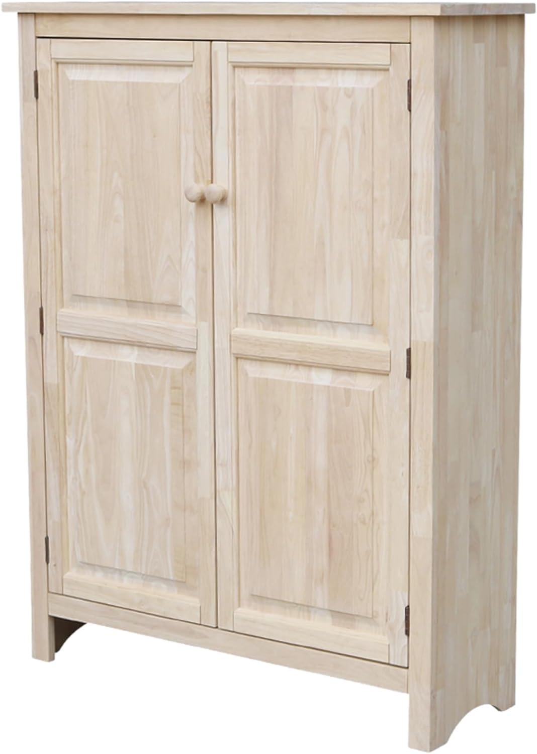 Eco-Friendly Parawood 53" Freestanding Jelly Cupboard with Adjustable Shelving