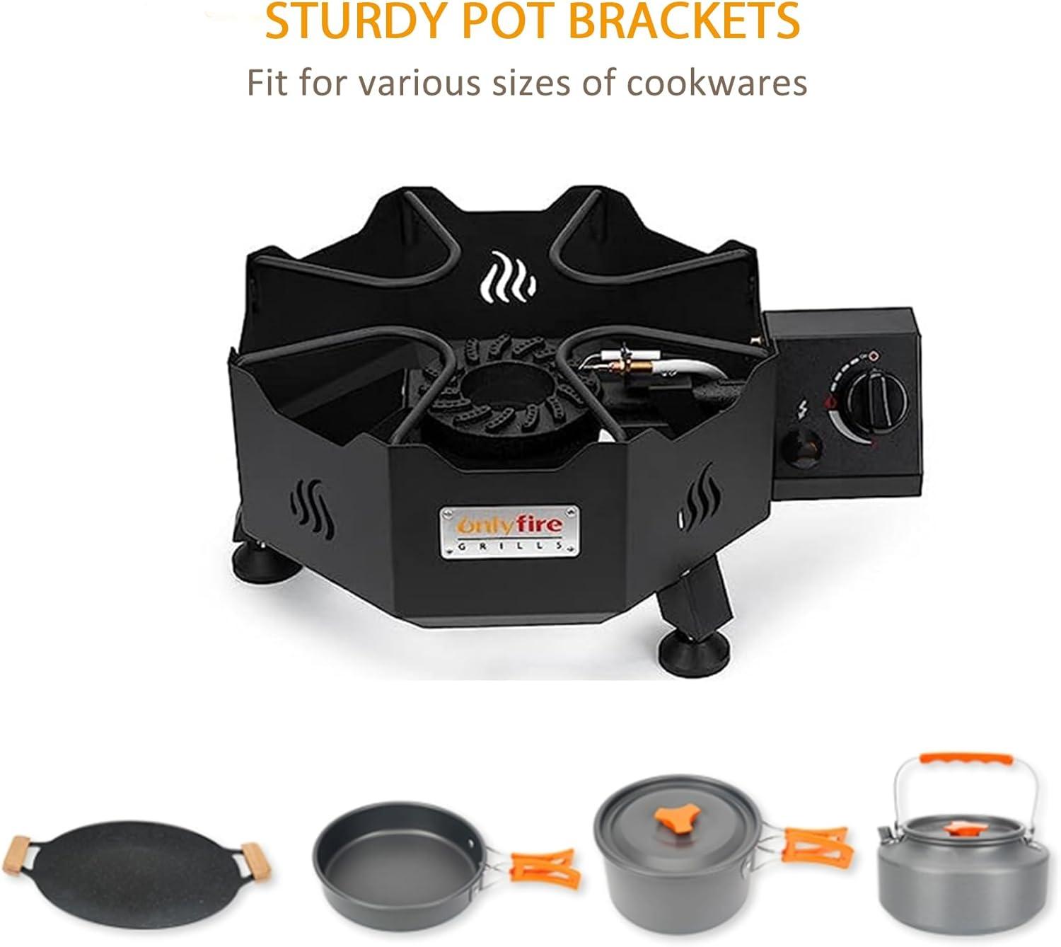 Black Portable Propane Single Burner Grill with Adjustable Legs