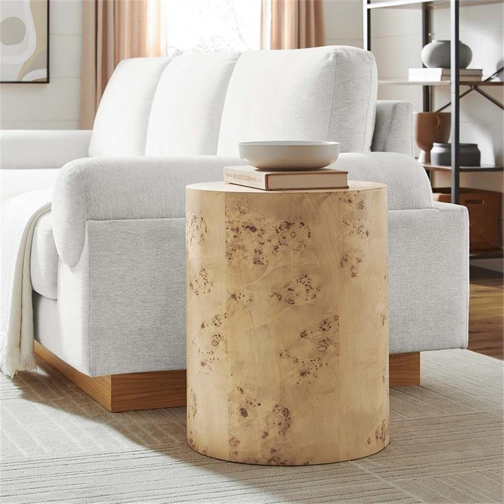 Modway Cosmos 16" Round Burl Wood Side Table