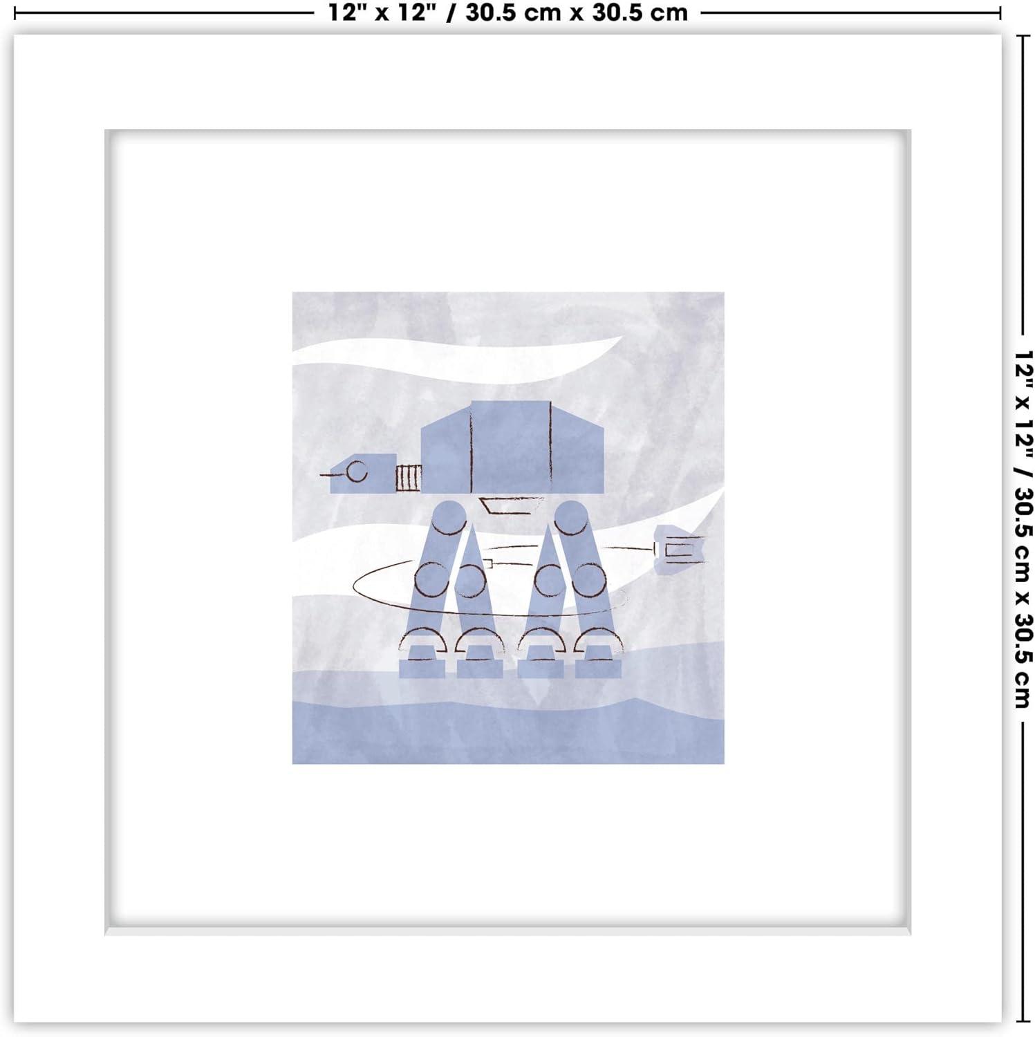 Gallery Pops Star Wars: Saga - Neutral Abstract AT-AT Wall Art, White Framed Version, 12" x 12"