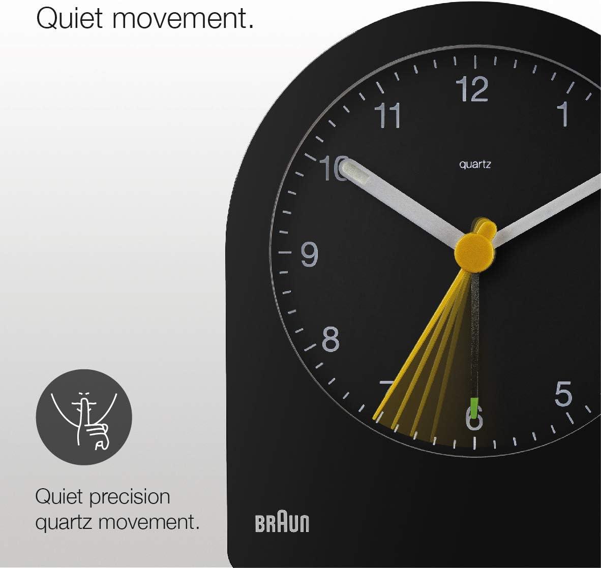 Braun Classic Analog Alarm Clock: Quiet, Luminous Hands, for Bedroom & Travel