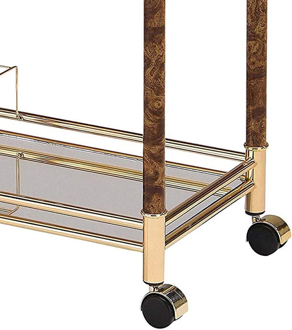 29" Helmut Kitchen Carts And Islands Gold Plated and Clear Glass - Tempered - Acme Furniture