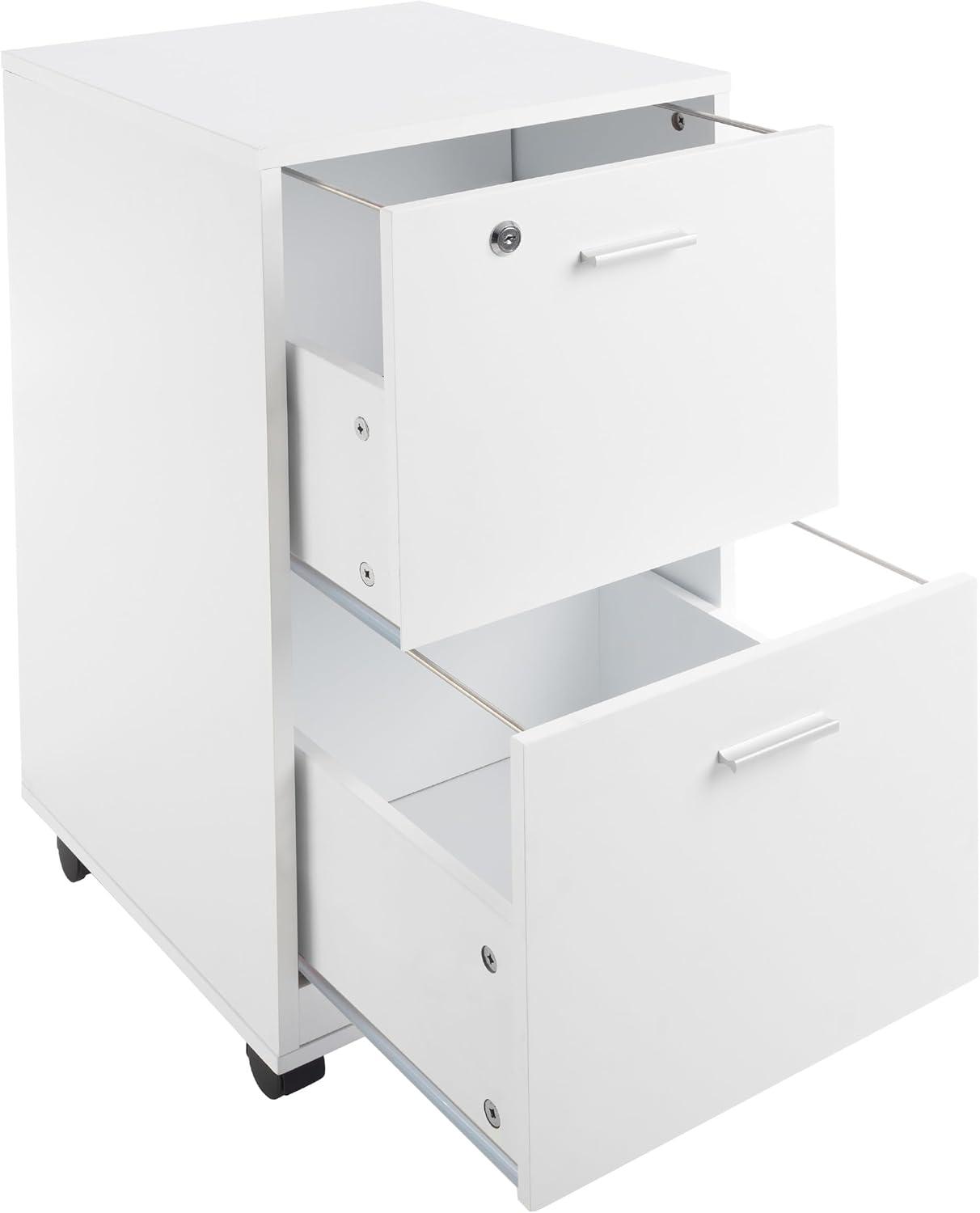 Lavish Home 2-Drawer File Cabinet with Lock and Rolling Wheels