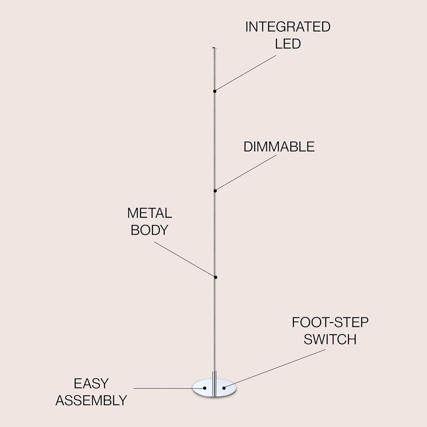 Iris 59.5 in. Chrome Integrated LED Floor Lamp