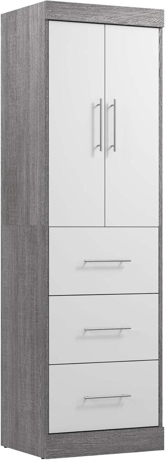 Bestar Nebula 25W Engineered Wood Storage Unit with 3 Drawer in Bark Gray