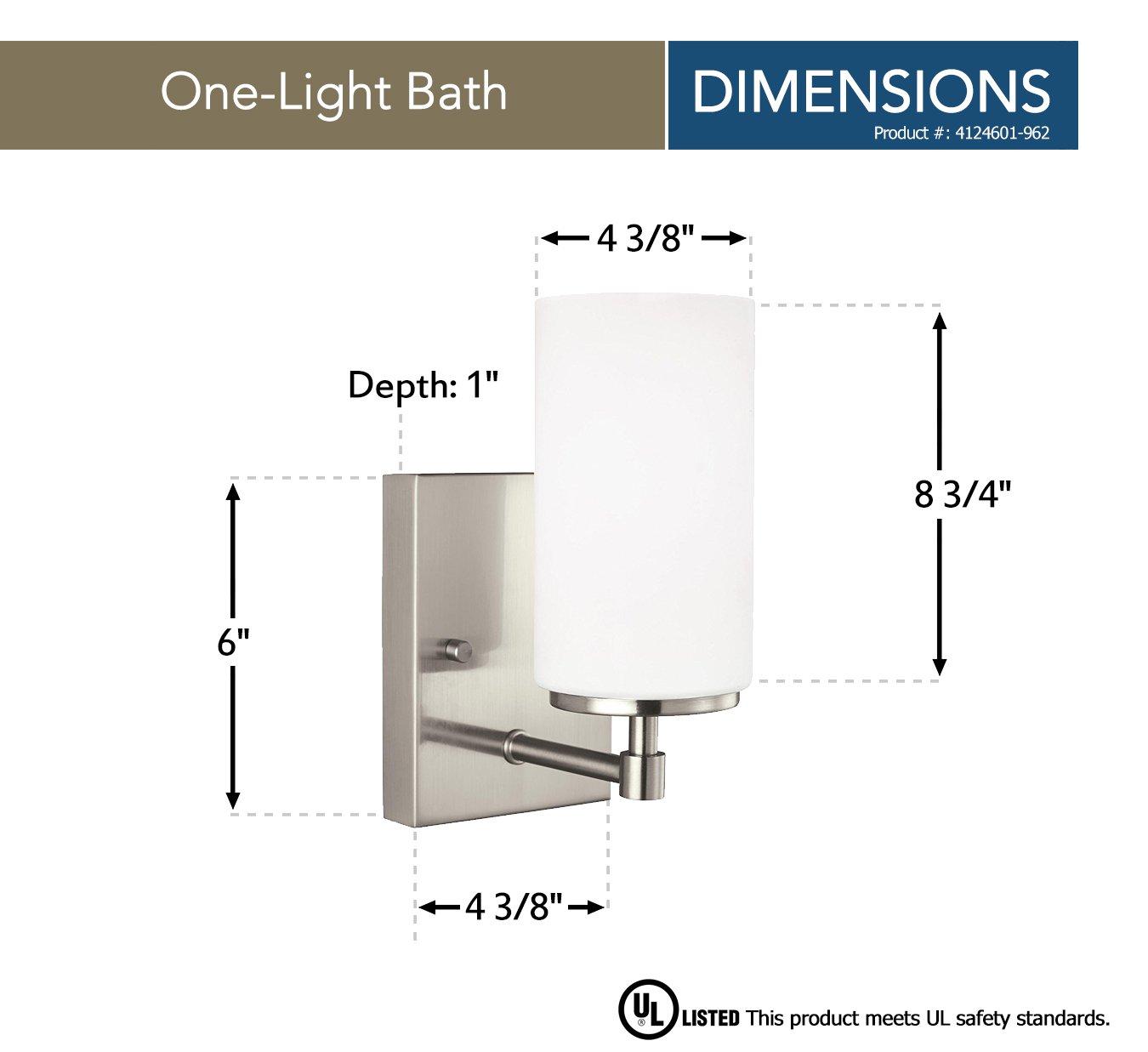 Alturas 4.375 in. Brushed Nickel Modern Contemporary Wall Sconce Vanity Light with Satin Etched Glass Shade