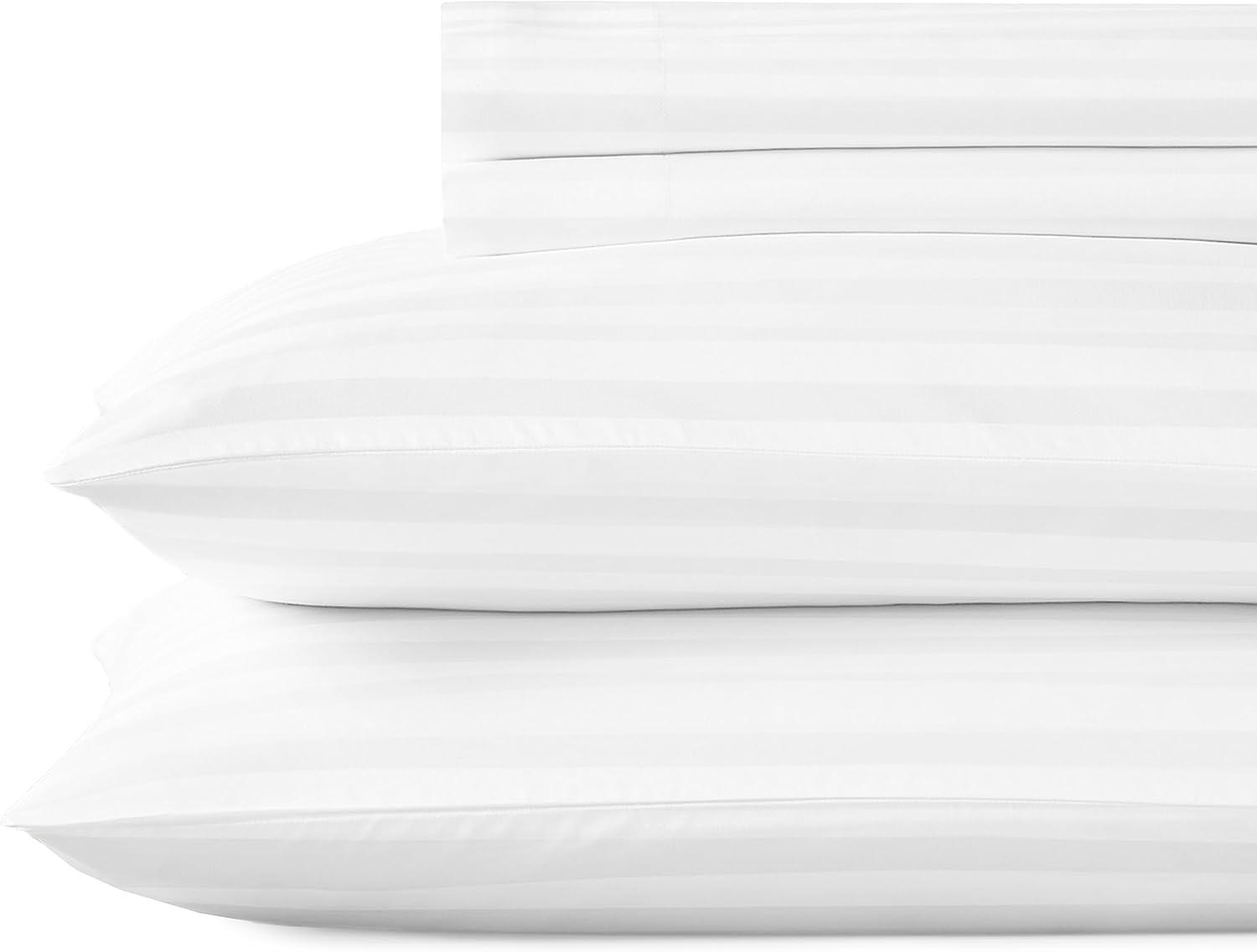 Luxury 500 Thread Count Bed Sheets Set - 100% Cotton Sateen Sheets Set, Soft, Cool & Breathable, Deep Pocket by California Design Den