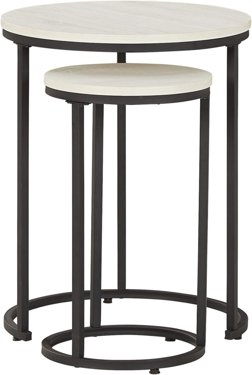 Signature Design by Ashley Casual Briarsboro Accent Table (Set of 2) White/Black