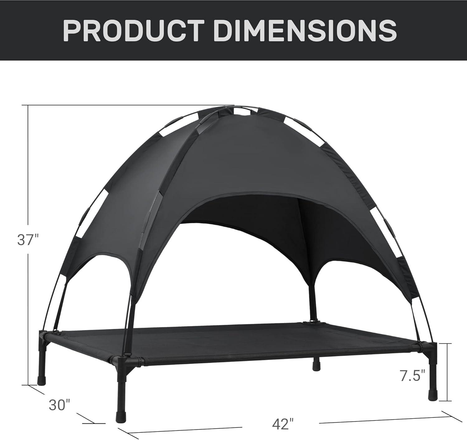 Tucker Murphy Pet™ Elevated Dog Bed With Canopy, Outdoor Dog Cot With Removable Canopy Shade Tent, Raised Pet Cot