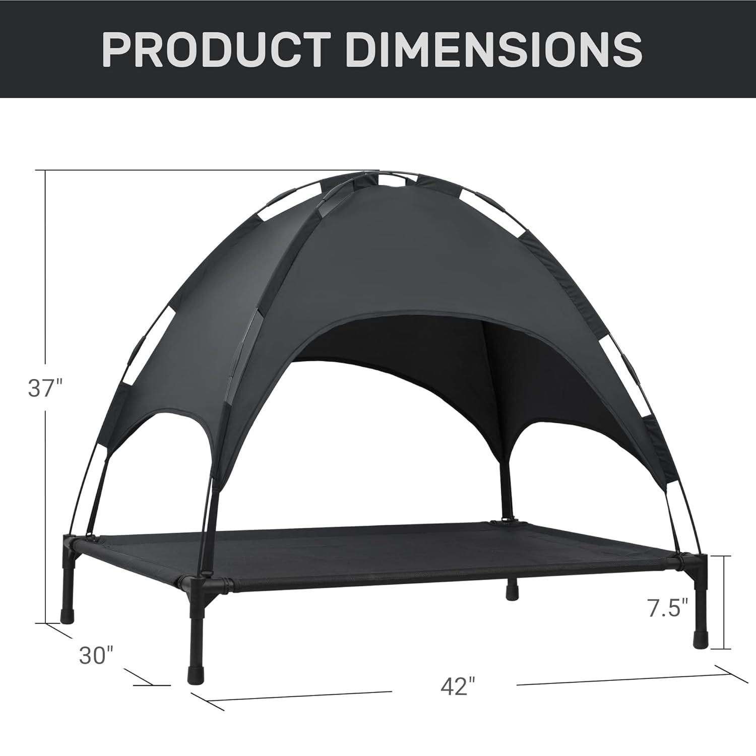 Tucker Murphy Pet™ Elevated Dog Bed With Canopy, Outdoor Dog Cot With Removable Canopy Shade Tent, Raised Pet Cot
