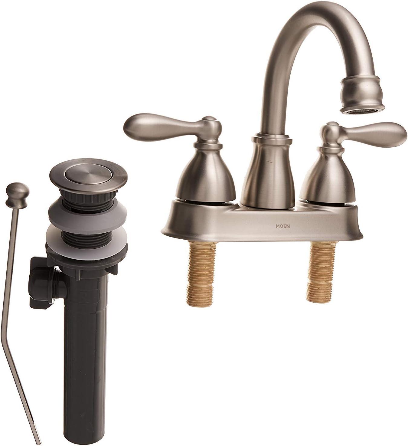 Moen Moen Banbury 4 in. Centerset Double Handle Bathroom Faucet 84943SRN